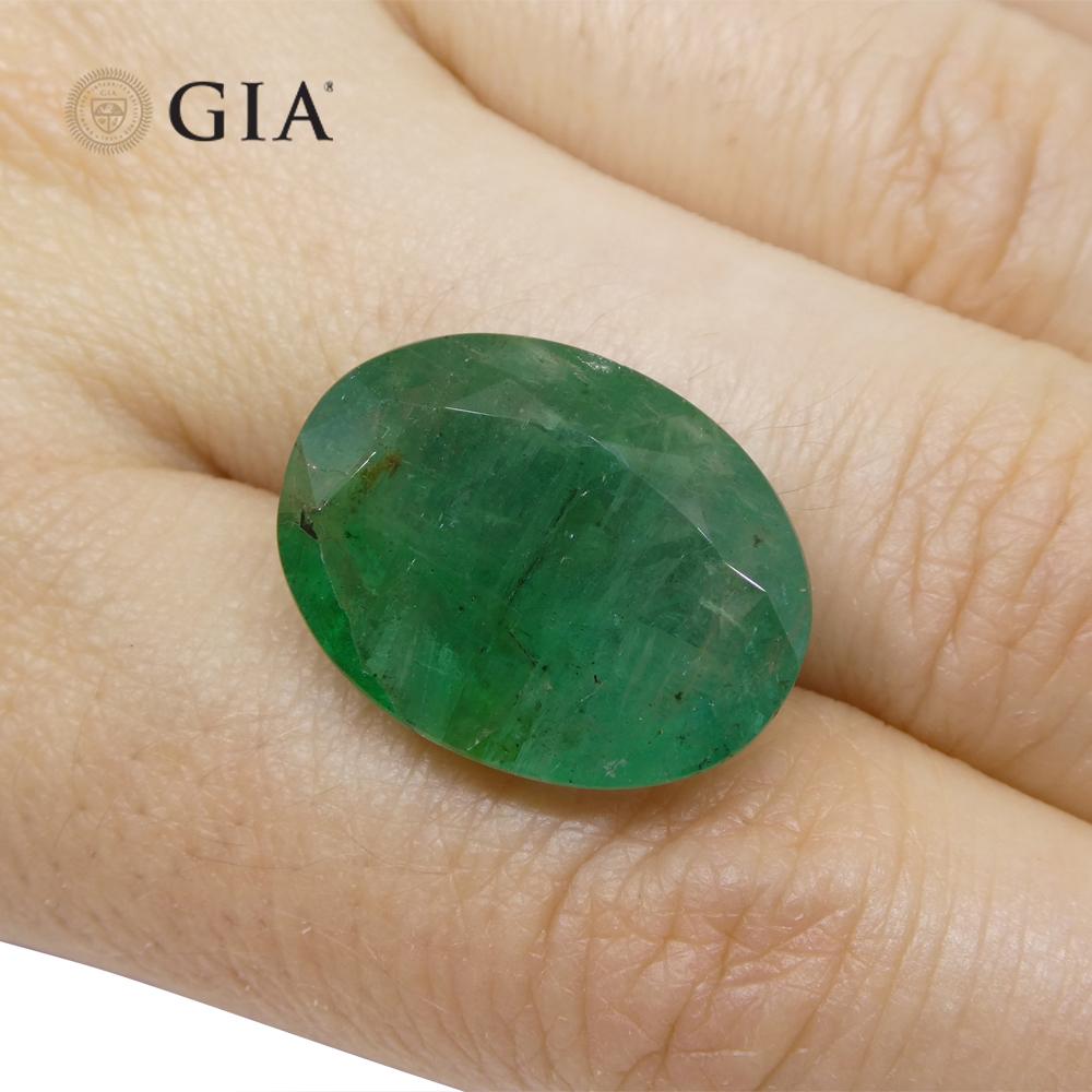14.56ct Oval Green Emerald GIA Certified 9