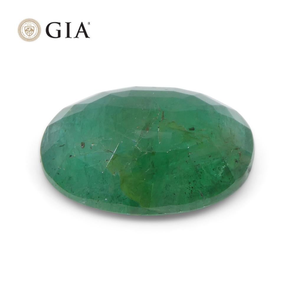 14.56ct Oval Green Emerald GIA Certified In New Condition In Toronto, Ontario
