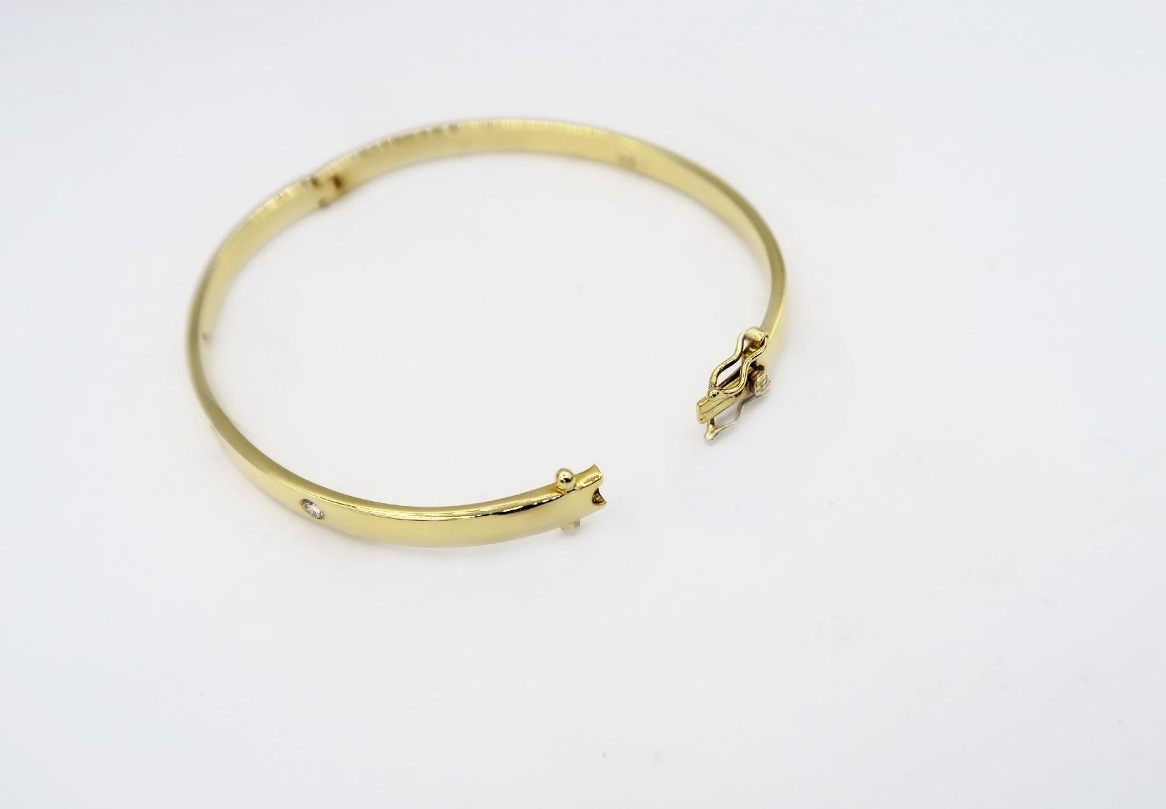 flat gold bangle bracelet