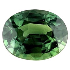 1.45ct AIG Certified Green Blue Sapphire Oval Cut Rare Untreated Gem No Heat
