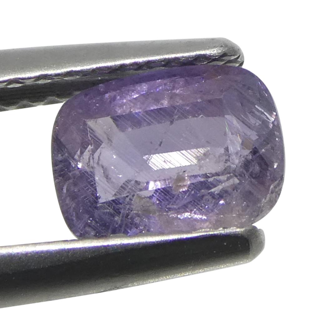Zaffiro viola a cuscino da 1,45 carati della Tanzania non riscaldato in vendita 5