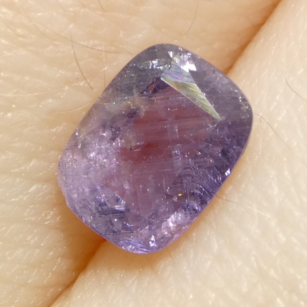 Zaffiro viola a cuscino da 1,45 carati della Tanzania non riscaldato in vendita 6