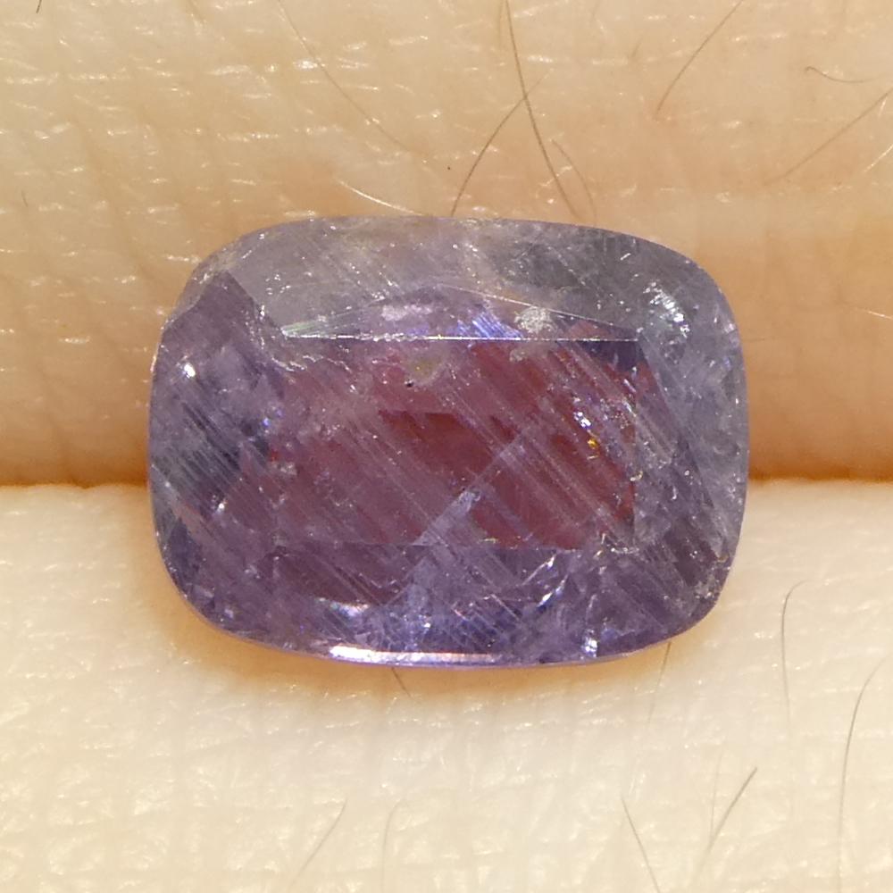 Zaffiro viola a cuscino da 1,45 carati della Tanzania non riscaldato in vendita 7