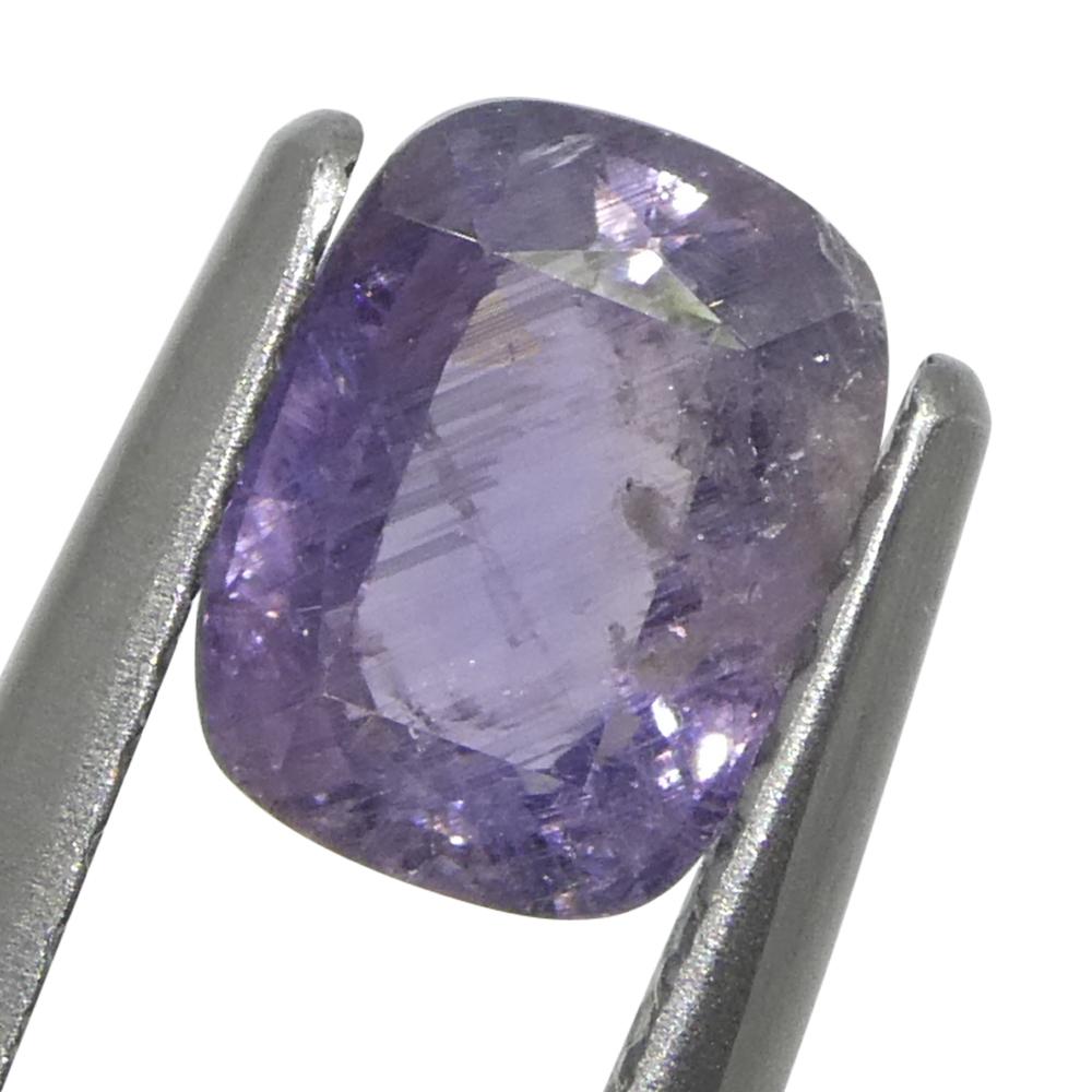 Taglio brillante Zaffiro viola a cuscino da 1,45 carati della Tanzania non riscaldato in vendita