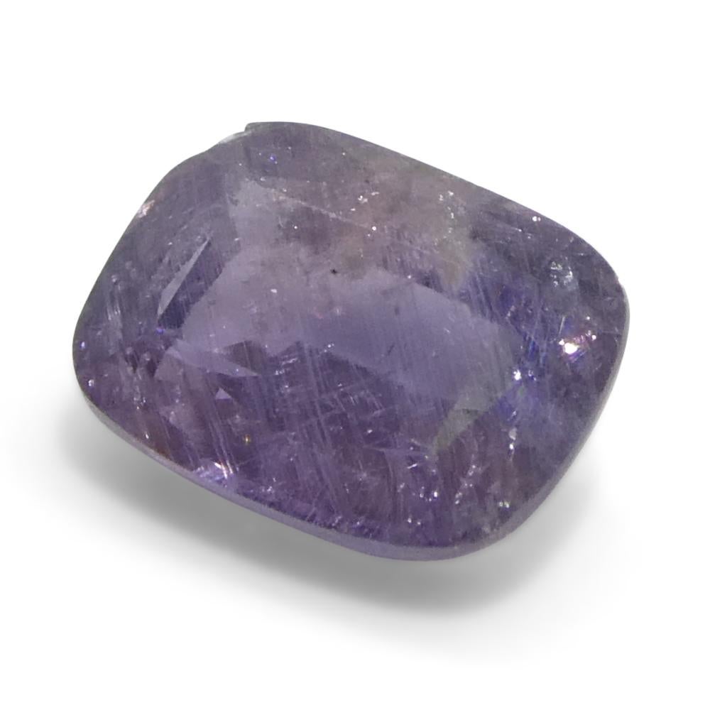 Zaffiro viola a cuscino da 1,45 carati della Tanzania non riscaldato in vendita 2