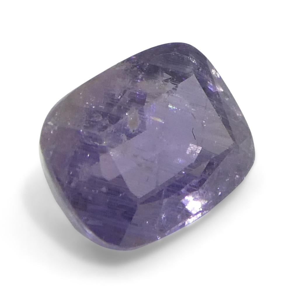 Zaffiro viola a cuscino da 1,45 carati della Tanzania non riscaldato in vendita 3