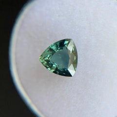 1.45ct Deep Green Blue Australian Sapphire Trillion Triangle Cut Gem