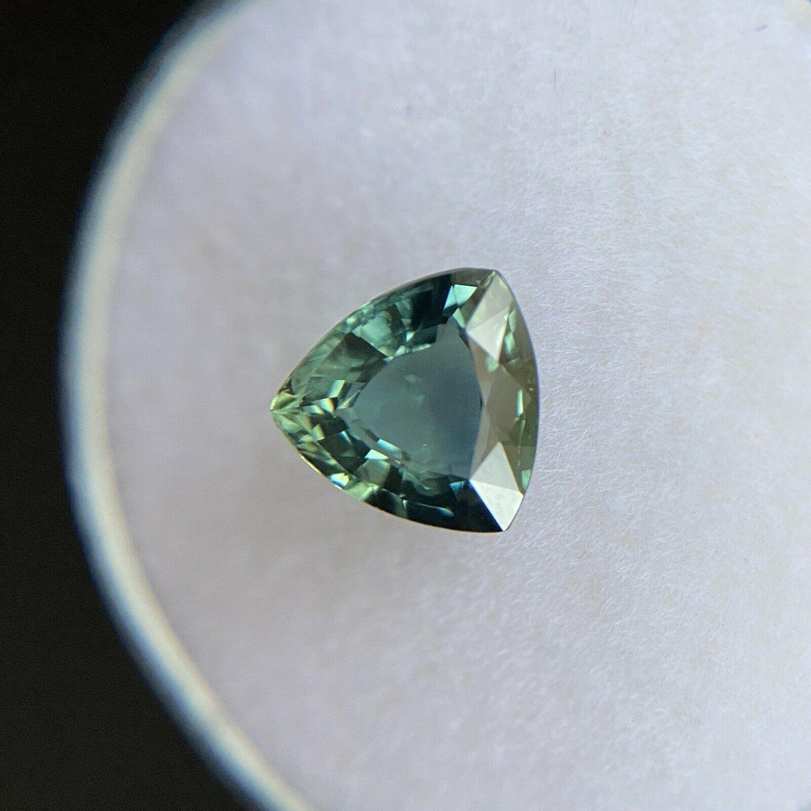 Trillion Cut 1.45ct Deep Green Blue Australian Sapphire Trillion Triangle Cut Gem