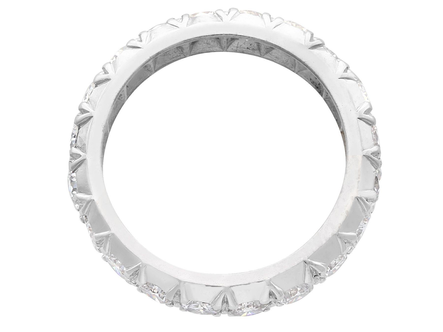 Women's or Men's Vintage 1.45 Carat Diamond and White Gold Full Eternity Ring Circa 1940