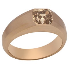 1,45ct Old Asscher Cut Fancy Farbe Diamond Set Ring in 18ct Gold
