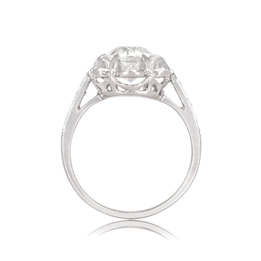 Art Deco 1.45 Carat Old Euro-Cut Diamond Engagement Ring, Platinum For Sale