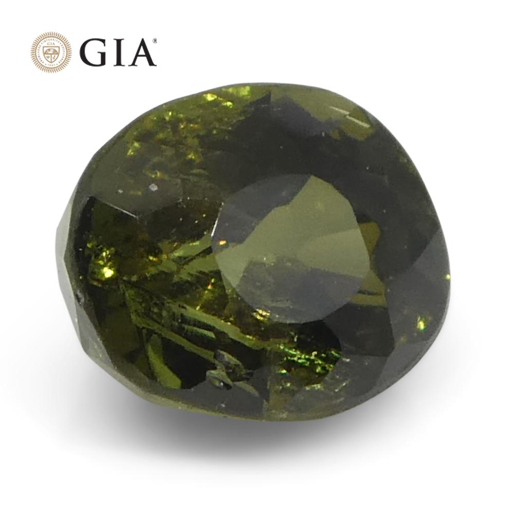 0.95ct Oval Yellowish Green to Yellow-Brown Alexandrite GIA Certified Sri Lanka For Sale 1