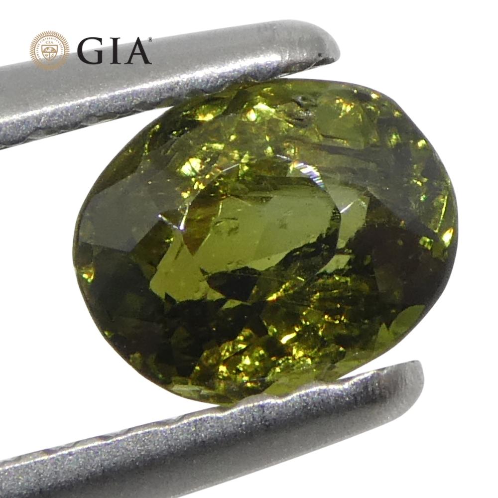 0.95ct Oval Yellowish Green to Yellow-Brown Alexandrite GIA Certified Sri Lanka For Sale 4