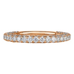 1.45ct Round Brilliant Cut 3-Row Diamond Wedding Band in 18k Rose Gold