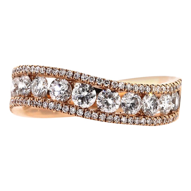 1.45ct Round Brilliant Cut Diamond Rose Gold Band