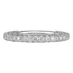1.45ct Round Brilliant Cut Diamond Wedding Band in 18k White Gold