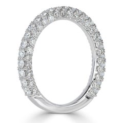 1.45 ct Alianza de Platino con Diamante Redondo talla Brillante