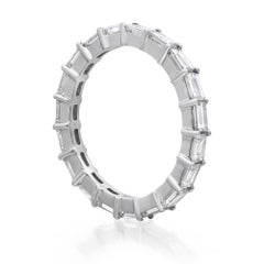 1.45Cttw Baguette Cut Diamond Eternity Wedding Band Ring 18K White Gold