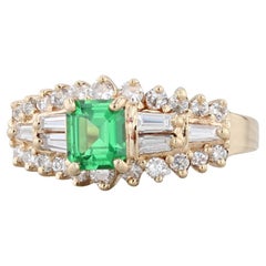 1.45ctw Green Tsavorite Garnet Diamond Ring 14k Yellow Gold Size 7