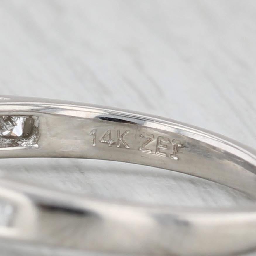 1.45ctw Princess Diamond 3-Stone Engagement Ring 14k White Gold Size 6.75 For Sale 1