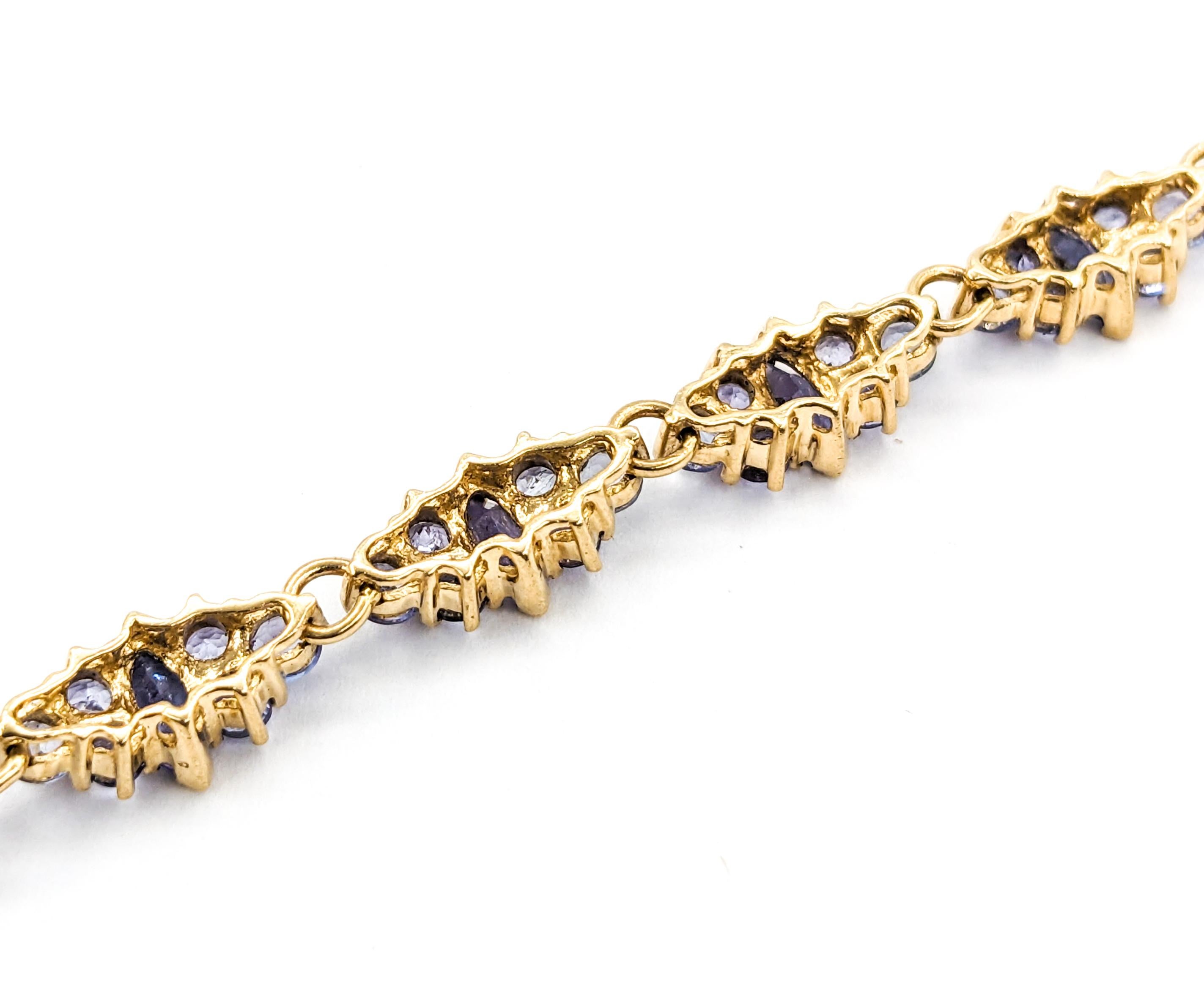14,5 Karat Tansanit-Armband aus Gelbgold (Zeitgenössisch)