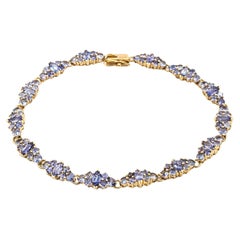 14.5ctw Tanzanite Bracelet In Yellow Gold