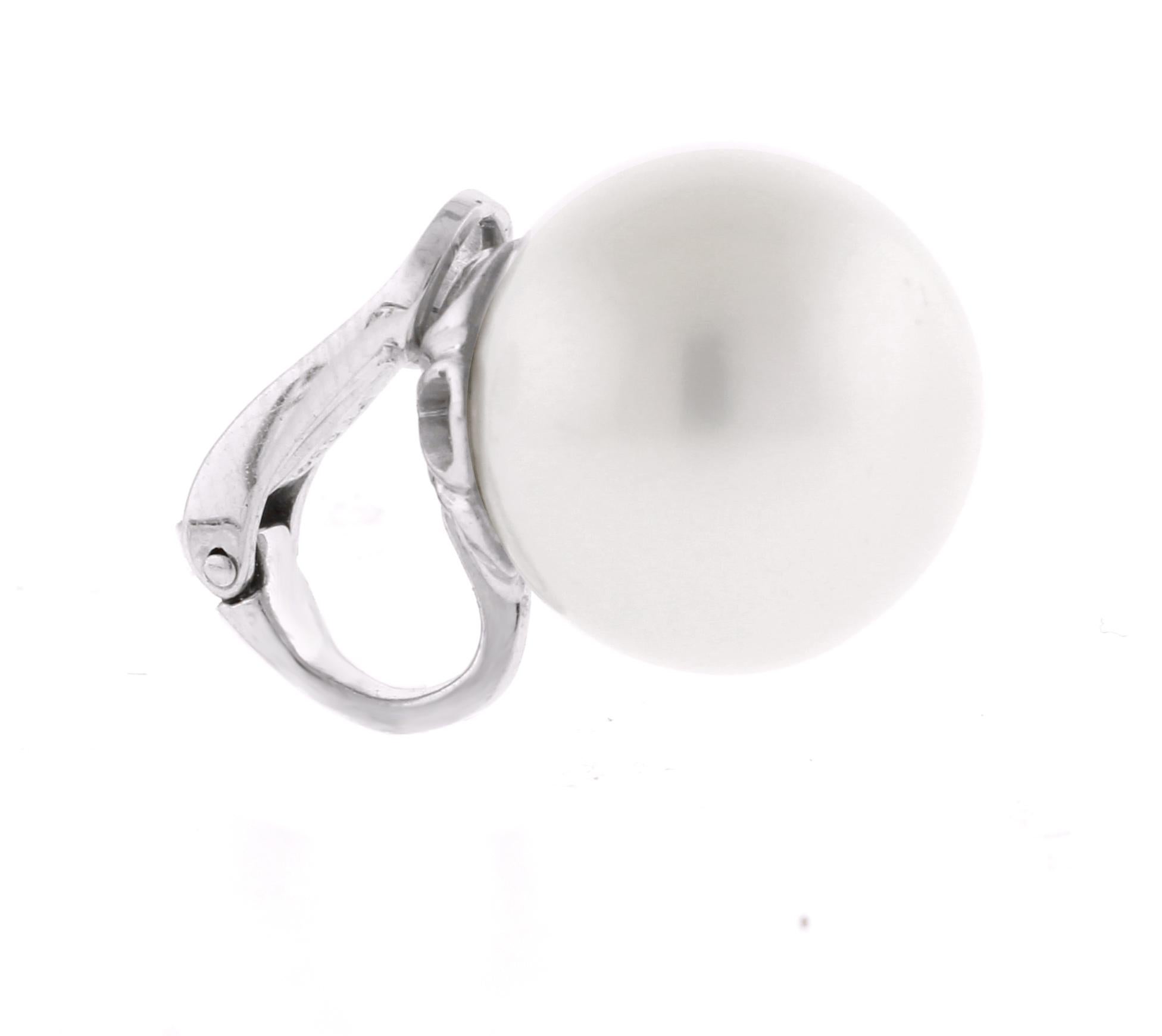 14.5mm to 15 mm South Sea Pearl Earrings In New Condition For Sale In Bethesda, MD