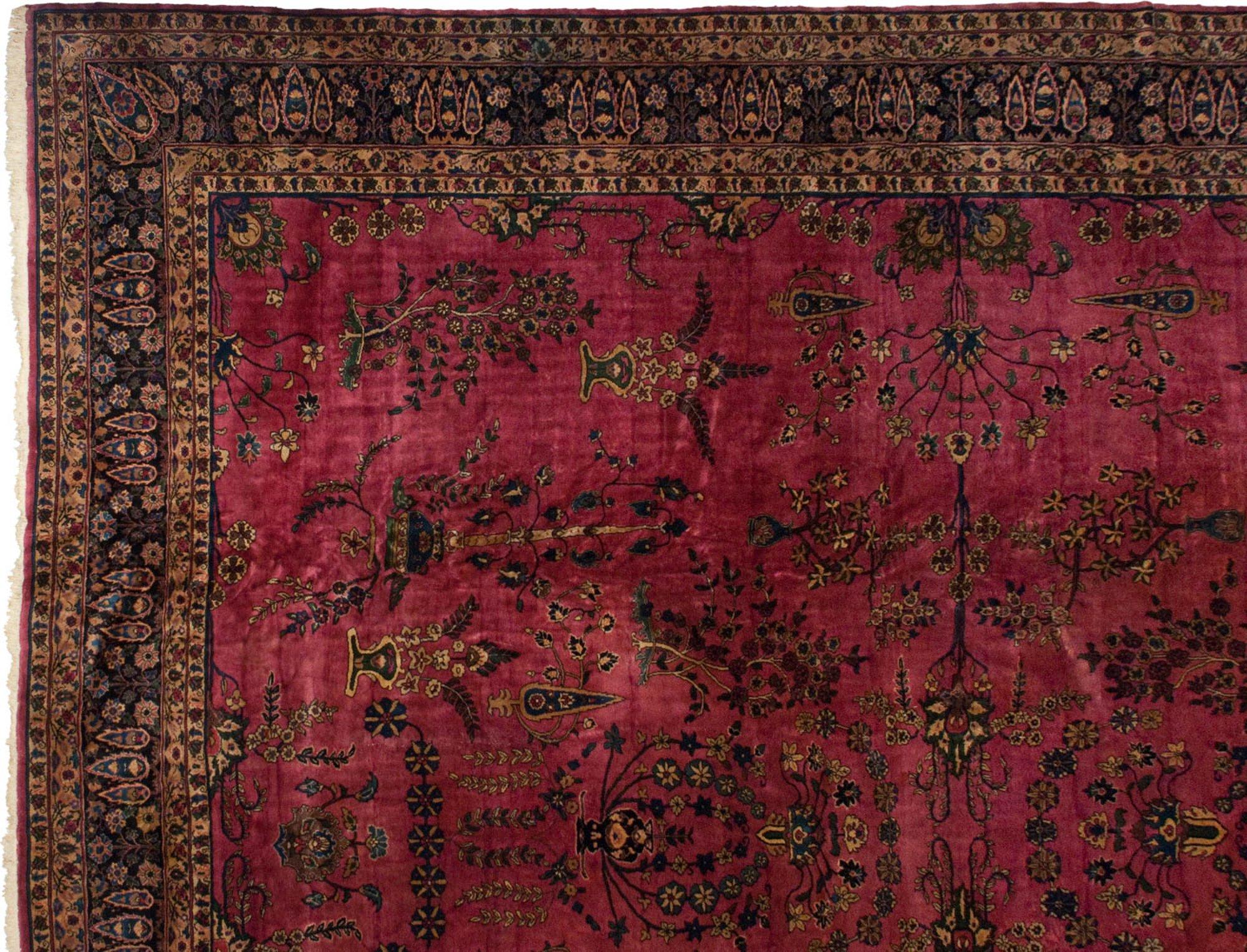 Persian Vintage Meshed Carpet For Sale