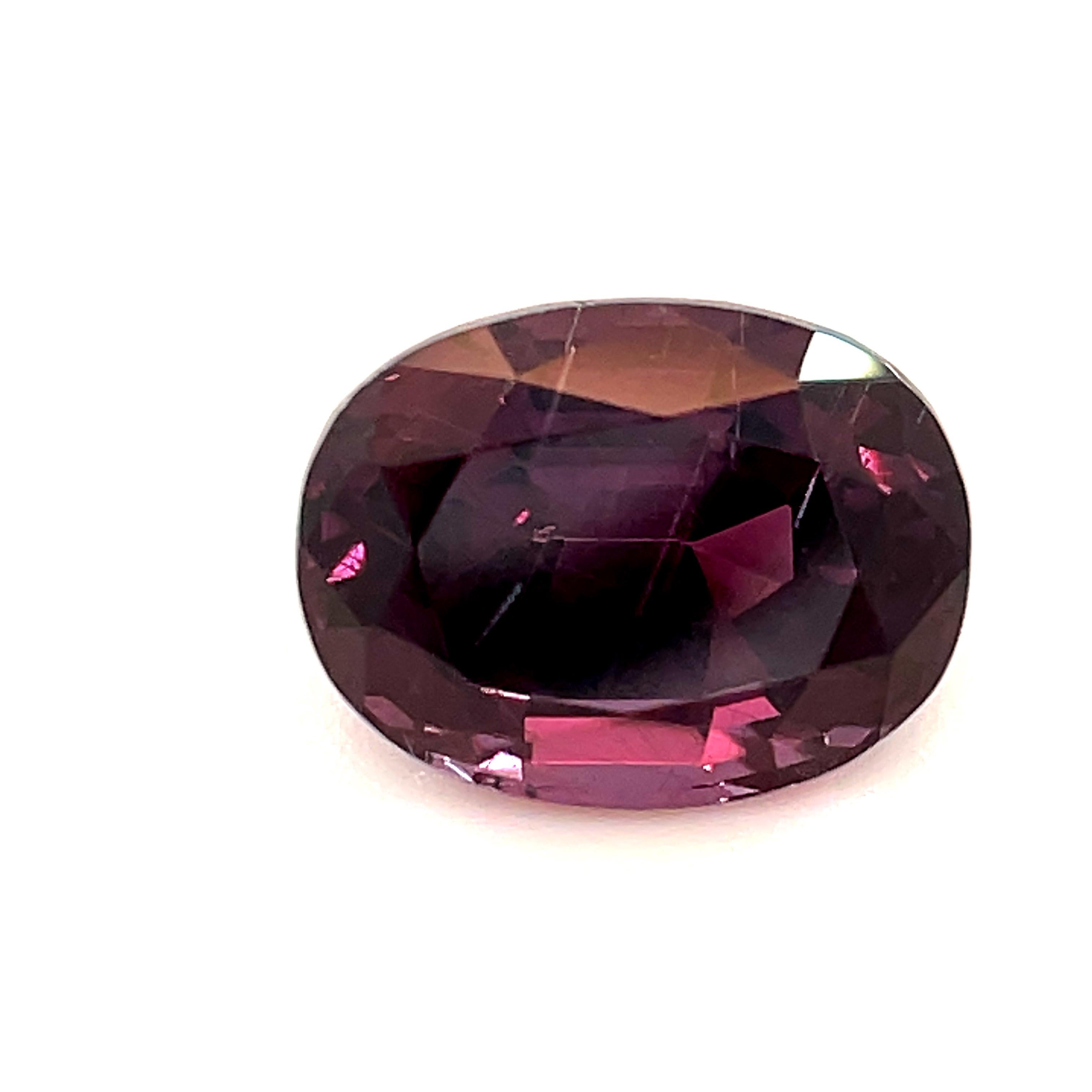 This color change garnet is like a basket of fresh berries to be enjoyed year-round! Depending on the light source and time of day, this gemstone appears bluish violet (in fluorescent or daylight), purplish pink (in a combination of different