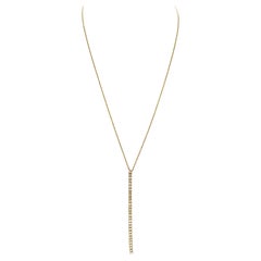 1.46 Carat Diamond Drop Necklace in 14K Yellow Gold 24"