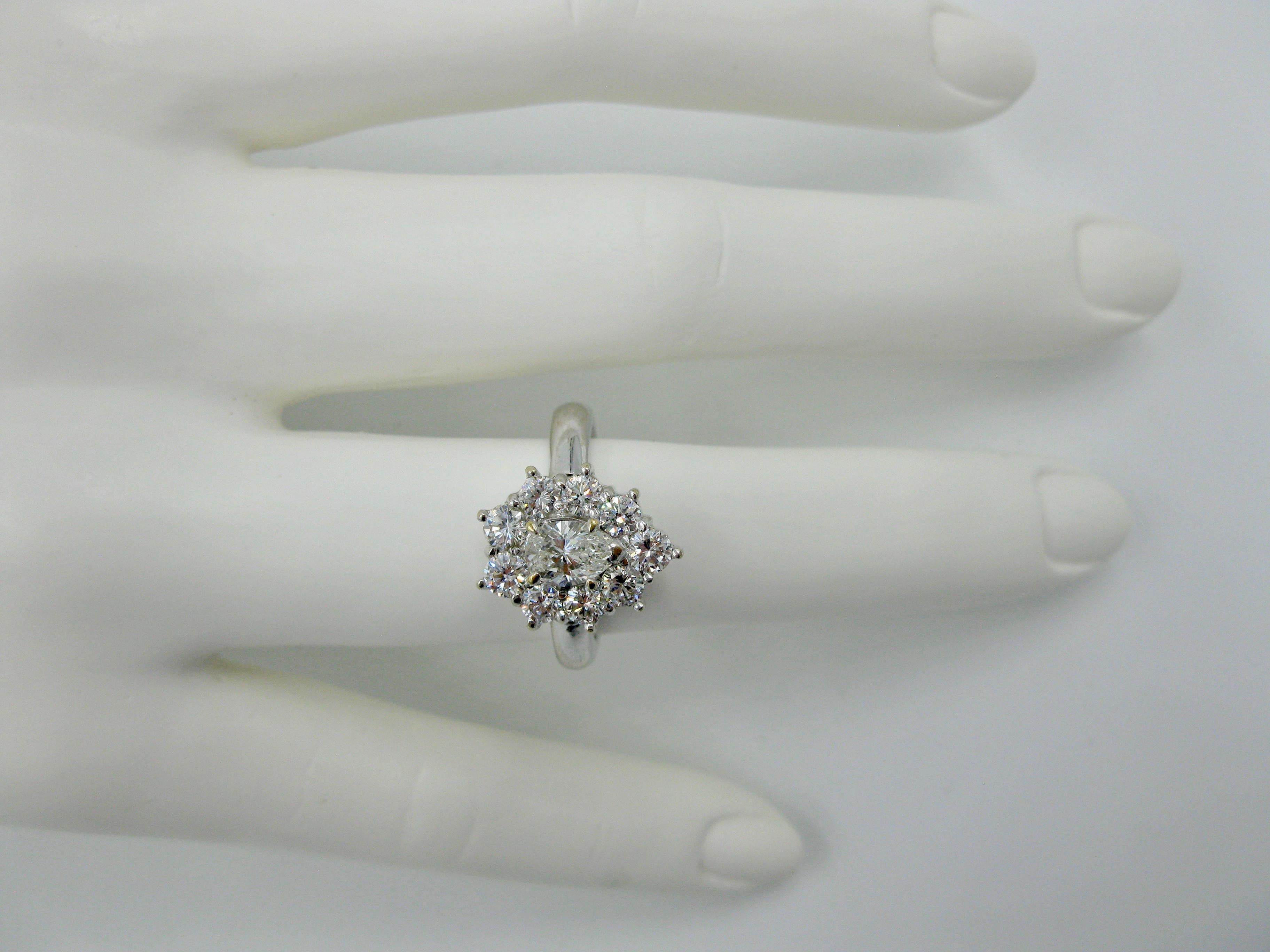 1.46 Carat Diamond Wedding Engagement Cocktail Ring Pear Shape 18 Karat Gold 4