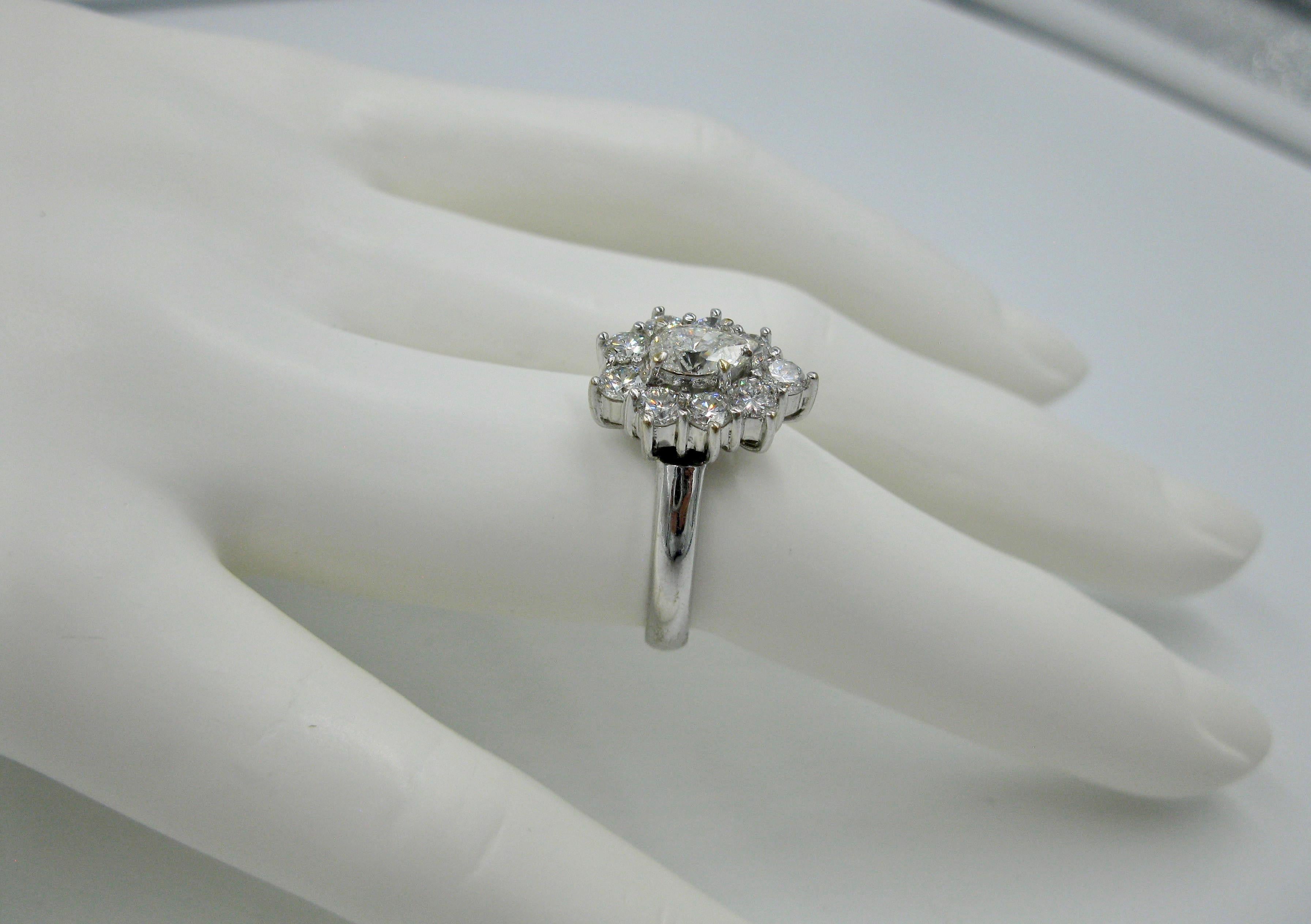 1.46 Carat Diamond Wedding Engagement Cocktail Ring Pear Shape 18 Karat Gold 5