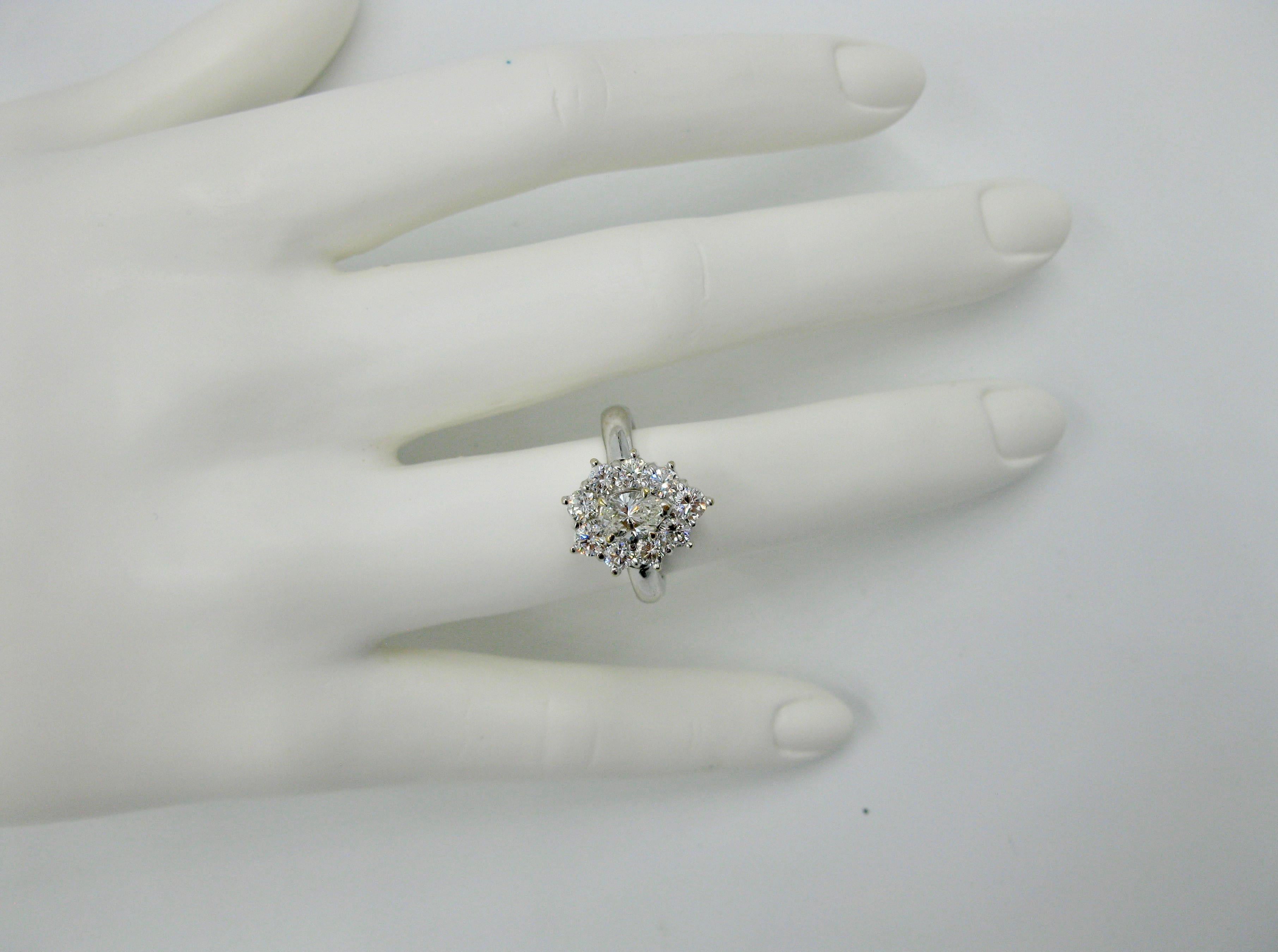 1.46 Carat Diamond Wedding Engagement Cocktail Ring Pear Shape 18 Karat Gold 7