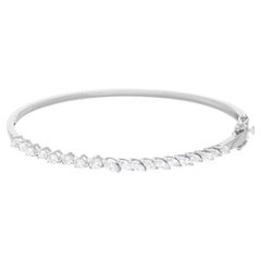 Brazalete de diamantes redondos y marquesa de 1,46 quilates Joyas de oro blanco de 18 quilates