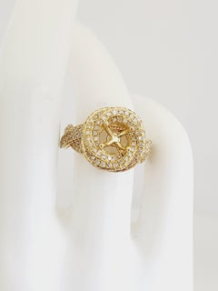 1.46 Carat Natural Diamond 18 Karat Yellow Gold Ring Setting