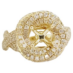 1.46 Carat Natural Diamond 18 Karat Yellow Gold Ring Setting
