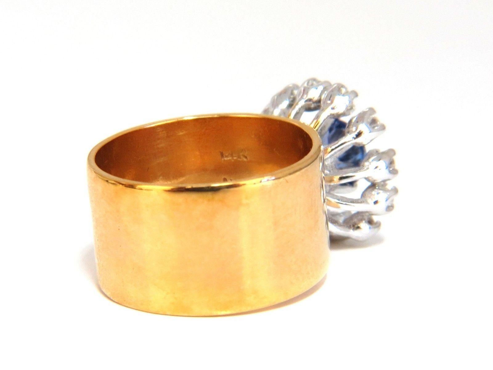 1,46 Karat natürlicher runder Tansanit Diamanten Ring 14 Karat Cluster Halo im Angebot 1