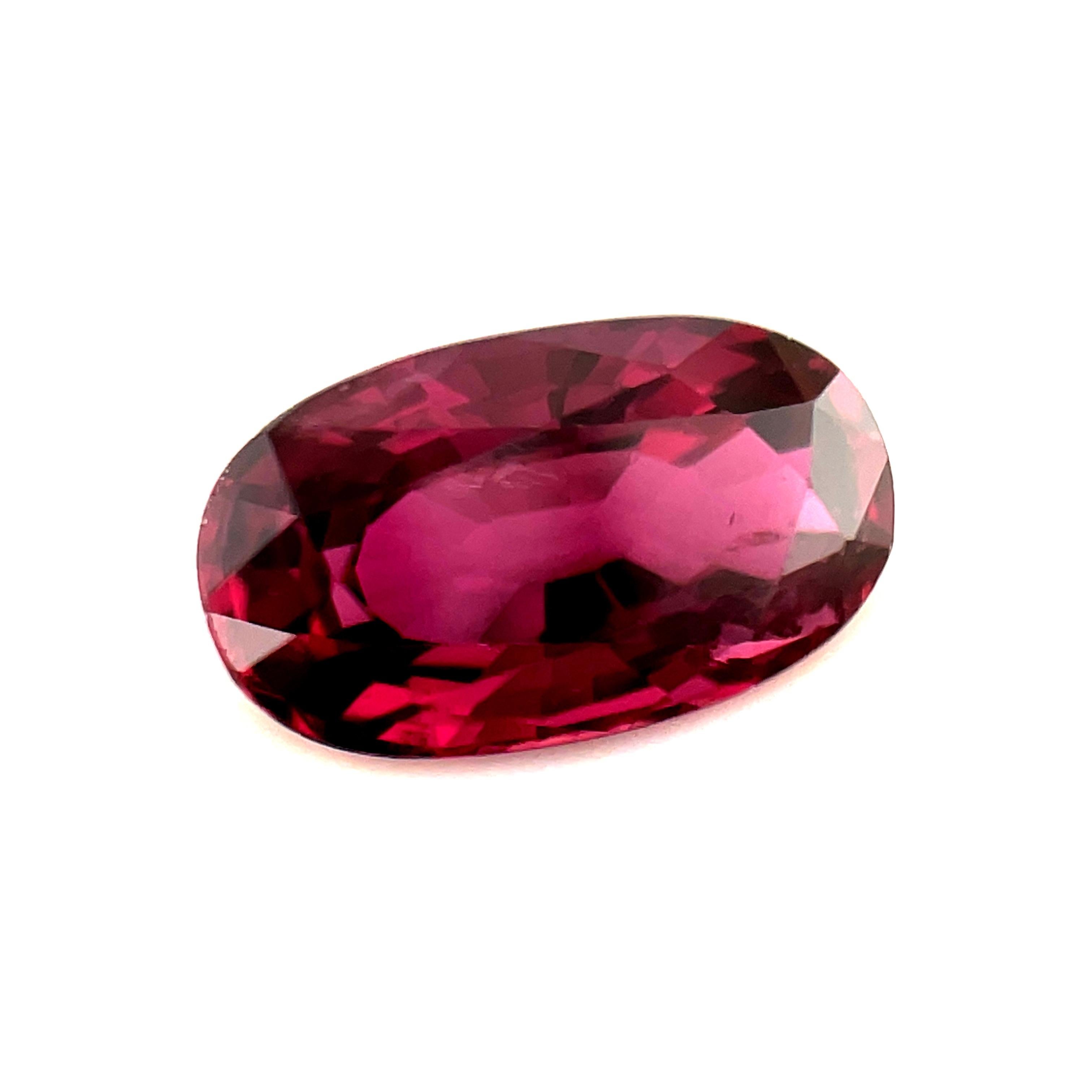 Artisan Loose Ruby Gemstone for Engagement or 3-Stone Ring, 1.46 Carat Oval  For Sale