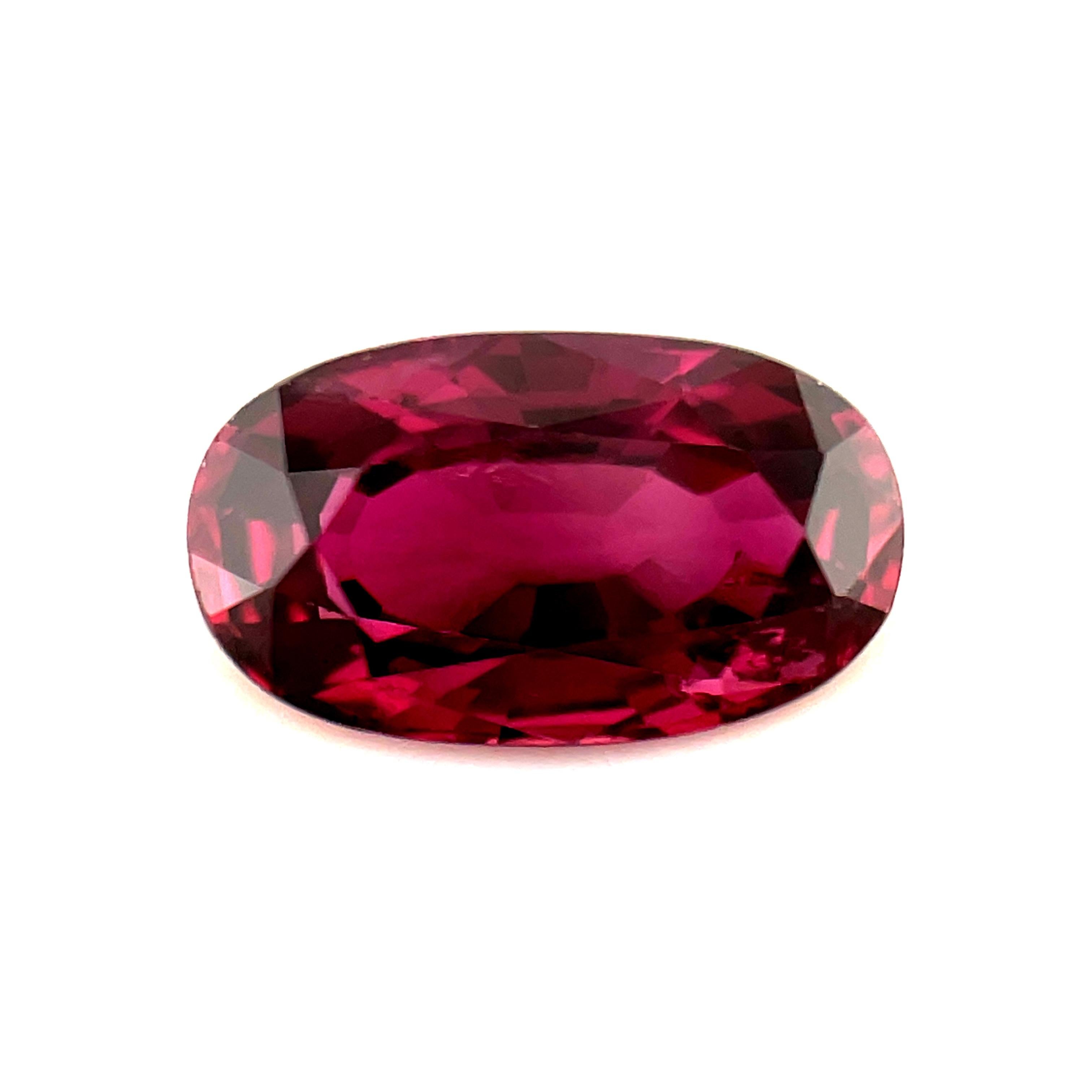 Women's or Men's Loose Ruby Gemstone for Engagement or 3-Stone Ring, 1.46 Carat Oval  For Sale