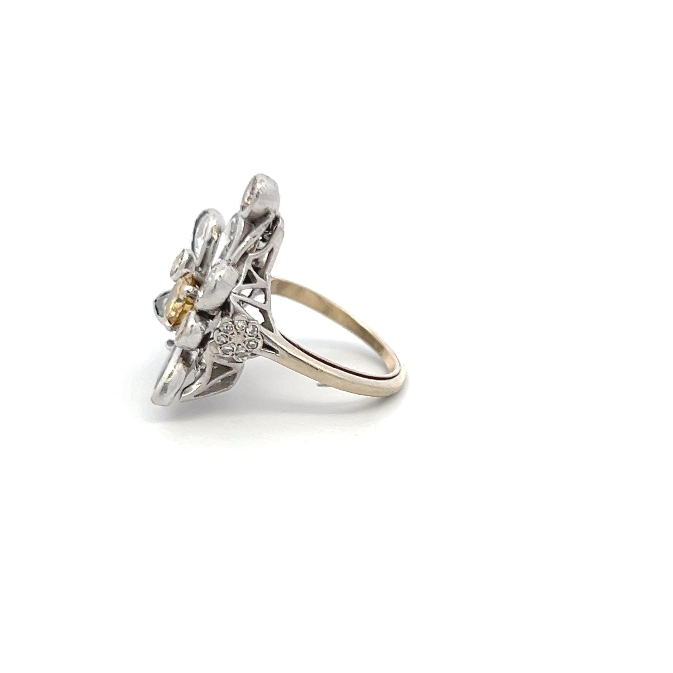 1.46 Carat Pear and Round Diamond 1.55 Carat Gemstone 18K WG Cocktail Ring For Sale 4