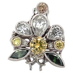 1.46 Carat Pear and Round Diamond 1.55 Carat Gemstone 18K WG Cocktail Ring