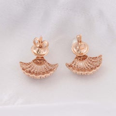 1.46 Carat Pearl Gemstone 1.16 Carat SI/H Diamond Earrings 18 Karat Rose Gold