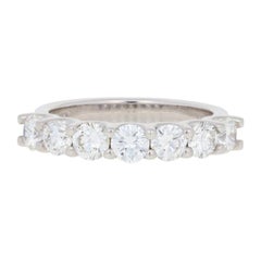 1.46 Carat Round Brilliant Diamond Anniversary Ring, 18 Karat White Gold Wedding