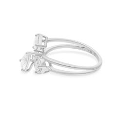 1.46 Carat SI Clarity HI Color Pear Cut Diamond Ring 18 Karat White Gold Jewelry