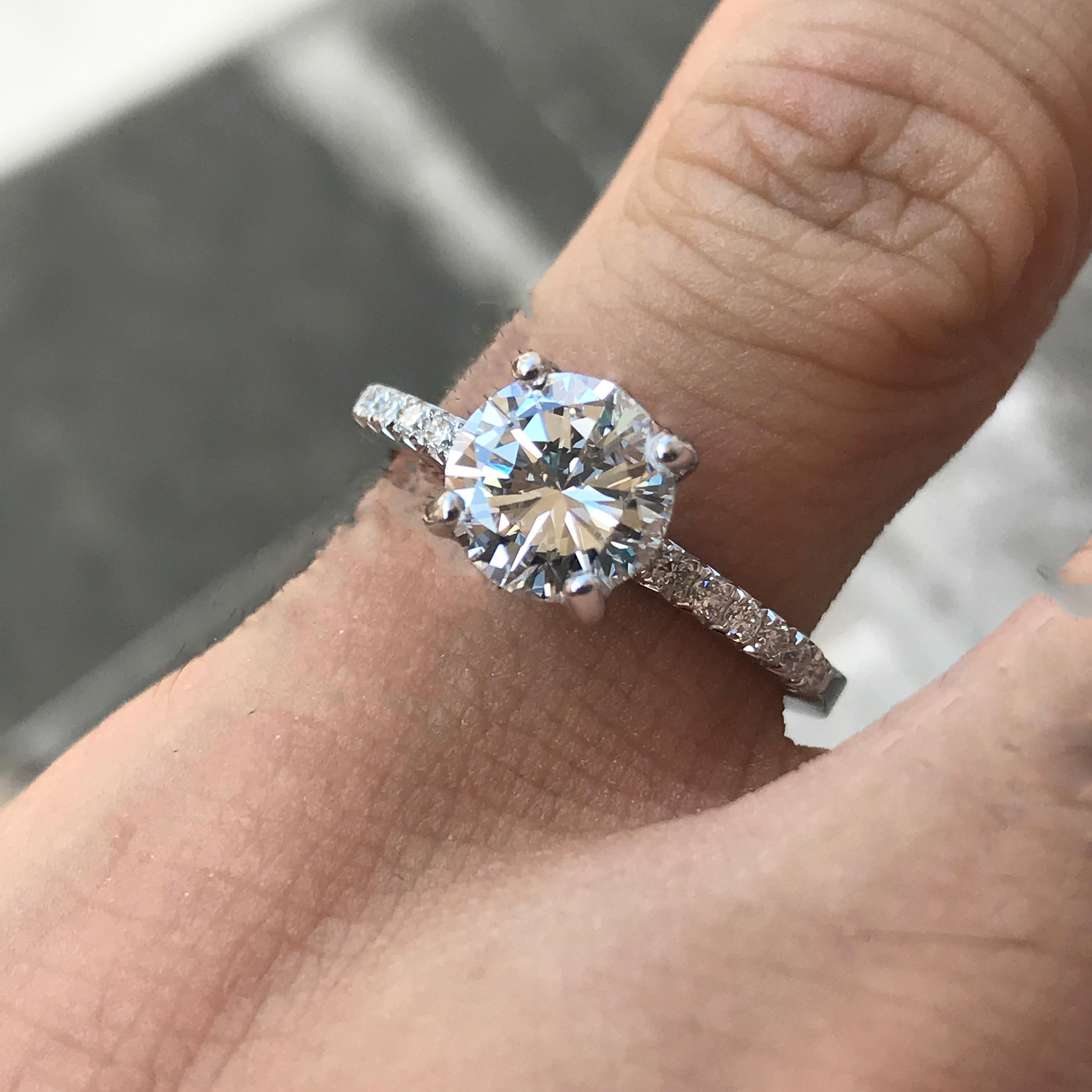 1,46 Karat TW Runder Diamant-Verlobungsring 14 Karat W, Ben Dannie (Rundschliff) im Angebot