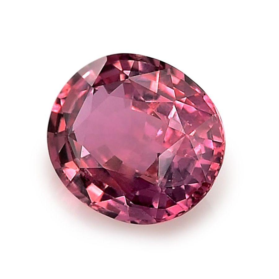 Identification: Natural Pink Sapphire 1.46 carats

Carat: 1.46 carats
Shape: Oval
Measurements: 7.96 x 6.25 x 4.07 mm 
Cut: Brilliant/Step
Color: Pink
Clarity: very eye clean
Origin: Sri Lanka

Presenting a captivating Natural Pink Sapphire with a