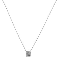 1.46 Carats White Diamond White Gold Necklace