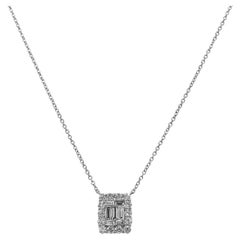1.46 Carats White Diamond White Gold Necklace