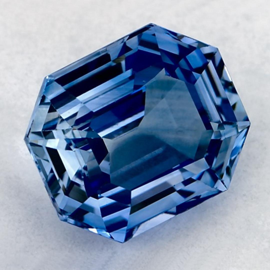 Octagon Cut 1.46 Carat Blue Sapphire Octagon Loose Gemstone