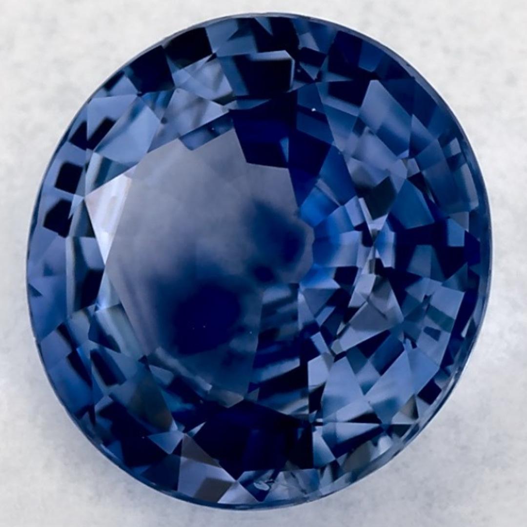 1.46 Ct Blue Sapphire Round Loose Gemstone (Rundschliff) im Angebot